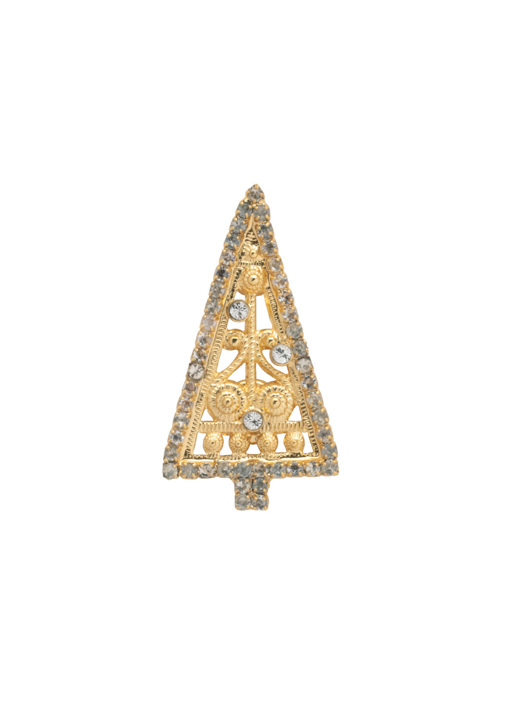 Spruce Magnetic Charm - CHM7BGCRY - <p>The Spruce Magnetic Charm will make you feel jolly when bag, blazer, dress or refrigerator. The charm is covered in mulipule colored crystals that resemble a christmas tree. From Sorrelli's Crystal collection in our Bright Gold-tone finish.</p>
