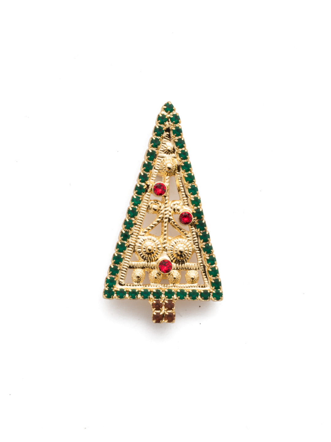 Spruce Magnetic Charm - CHM7BGMR - <p>The Spruce Magnetic Charm will make you feel jolly when bag, blazer, dress or refrigerator. The charm is covered in mulipule colored crystals that resemble a christmas tree. From Sorrelli's Multi Red collection in our Bright Gold-tone finish.</p>