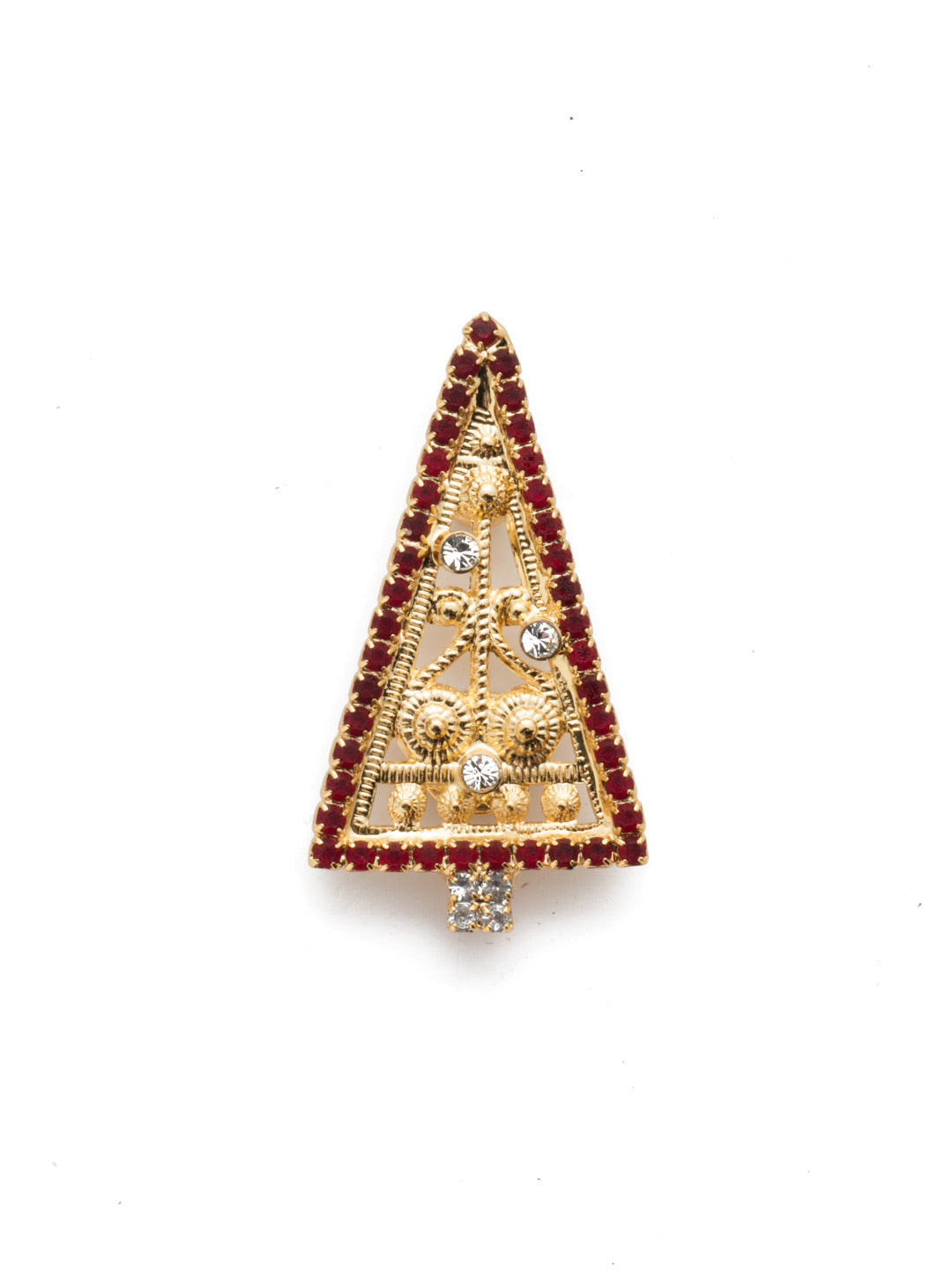 Spruce Magnetic Charm - CHM7BGRM - <p>The Spruce Magnetic Charm will make you feel jolly when bag, blazer, dress or refrigerator. The charm is covered in mulipule colored crystals that resemble a christmas tree. From Sorrelli's Red Multi collection in our Bright Gold-tone finish.</p>