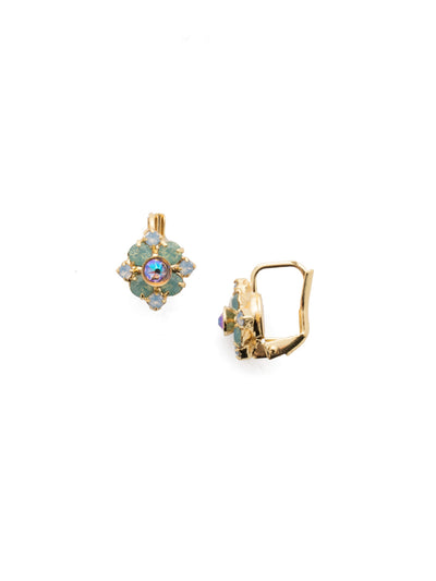 Dainty Flower Dangle Earring - EAX3BGGLN - These crystal cluster earrings will help you enjoy many shining moments. Feminine and easy to wear, these dainty flower earrings are fit for the office or cocktails. The spring back closure ensures secure wear. From Sorrelli's  Grand Lagoon collection in our Bright Gold-tone finish.