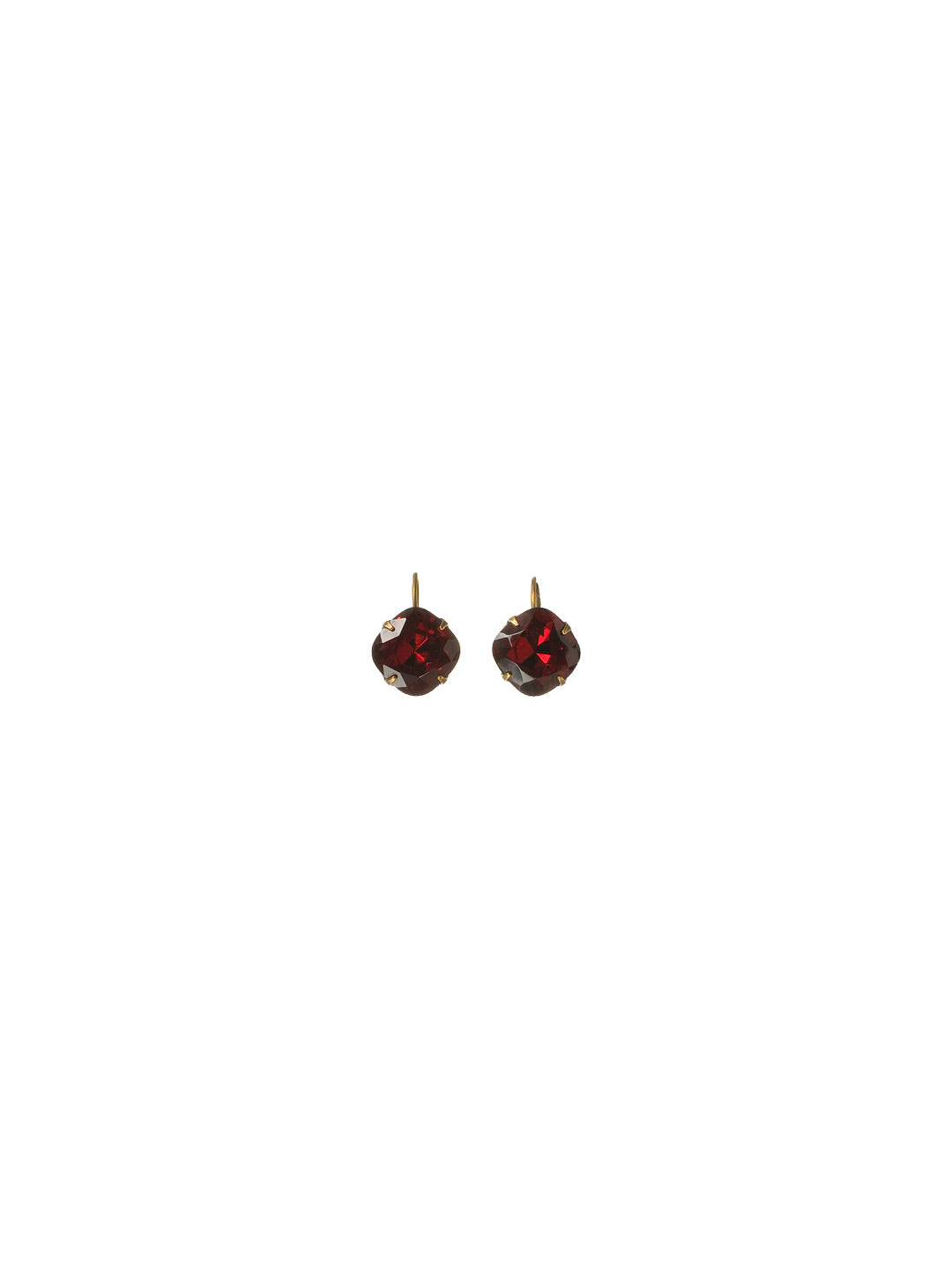 Single Drop Crystal Dangle Earrings - EBA12AGCB - Sleek and simple, these single crystal, cushion-cut drop earrings will dazzle. From Sorrelli's Cranberry collection in our Antique Gold-tone finish.