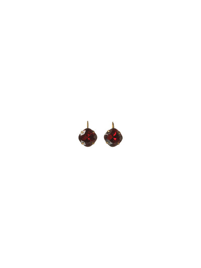 Single Drop Crystal Dangle Earrings - EBA12AGCB - Sleek and simple, these single crystal, cushion-cut drop earrings will dazzle. From Sorrelli's Cranberry collection in our Antique Gold-tone finish.