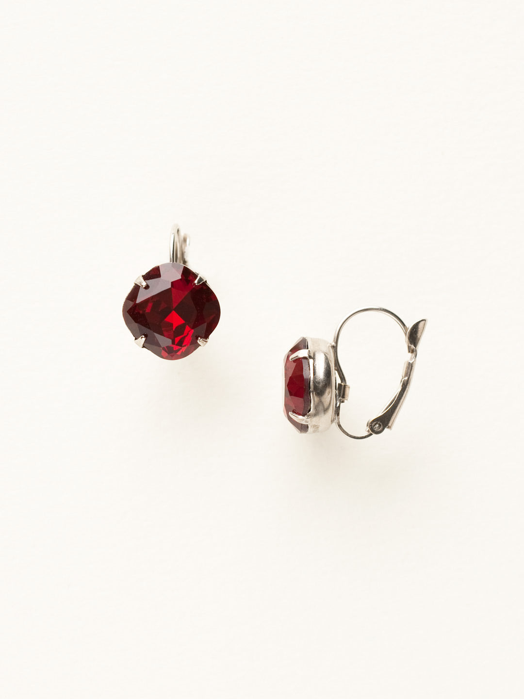 Single Drop Crystal Dangle Earrings - EBA12ASCB - Sleek and simple, these single crystal, cushion-cut drop earrings will dazzle. From Sorrelli's Cranberry collection in our Antique Silver-tone finish.