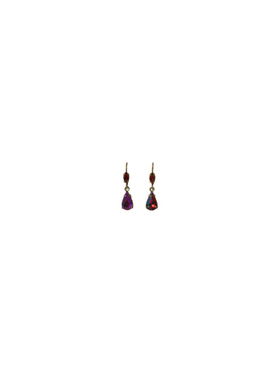 Teardrop Dangle Earrings - EBF20AGCB - Pair with anything! Antique links connect these faceted crystals to form a delicate frame. The pear shape creates a classic yet distinctive silhouette. From Sorrelli's Cranberry collection in our Antique Gold-tone finish.