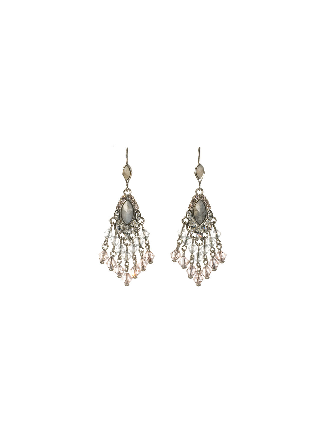 Chandelier Beaded Dangle Earrings - EBF8ASSNB - <p>The Chandelier Beaded Dangle Earrings feature intricate beading and crystals on a lever-back French wire. From Sorrelli's Snow Bunny collection in our Antique Silver-tone finish.</p>