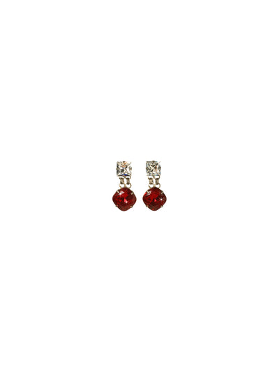 Bold Drop Dangle Earrings - EBP3ASGDAR - <p>Best of both worlds! Bold circular cut stones are suspended by square cut gems for a fresh geometrical look. Pretty enough to wear on their own but easy enough to work with any piece from your wardrobe. From Sorrelli's Game Day Red collection in our Antique Silver-tone finish.</p>