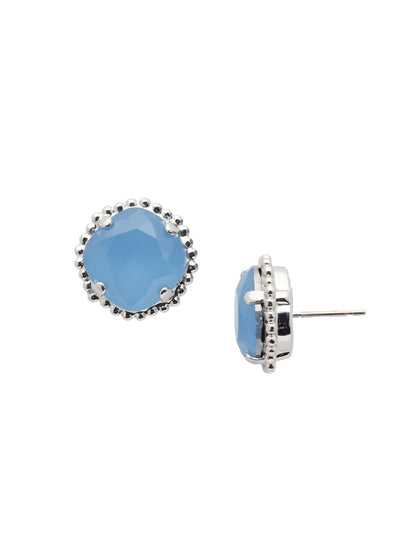 Cushion-Cut Solitaire Stud Earrings - EBX10PDCCC - <p>All around allure; the Cushion-Cut Solitaire Stud Earring features a rounded-edge, cushion cut stone that is encircled by a vintage inspired decorative, edged border. A post backing ensures comfortable, everyday wear. From Sorrelli's Cotton Candy Clouds collection in our Palladium finish.</p>