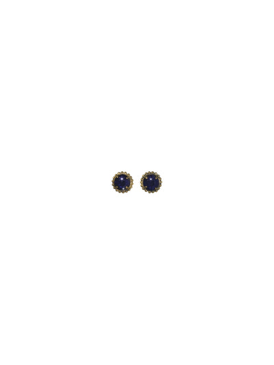 Simplicity Stud Earrings - EBY38AGBJD - <p>A timeless classic, the Simplicity Stud Earrings feature round cut crystals in a variety of colors; accented with a halo of metal beaded detail. Need help picking a stud? <a href="https://www.sorrelli.com/blogs/sisterhood/round-stud-earrings-101-a-rundown-of-sizes-styles-and-sparkle">Check out our size guide!</a> From Sorrelli's Blue Jean Dream collection in our Antique Gold-tone finish.</p>