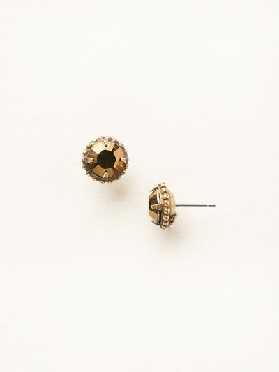 Simplicity Stud Earrings - EBY38AGDO - <p>A timeless classic, the Simplicity Stud Earrings feature round cut crystals in a variety of colors; accented with a halo of metal beaded detail. Need help picking a stud? <a href="https://www.sorrelli.com/blogs/sisterhood/round-stud-earrings-101-a-rundown-of-sizes-styles-and-sparkle">Check out our size guide!</a> From Sorrelli's Dorado collection in our Antique Gold-tone finish.</p>