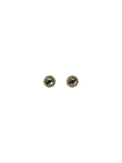 Simplicity Stud Earrings - EBY38ASMLW - <p>A timeless classic, the Simplicity Stud Earrings feature round cut crystals in a variety of colors; accented with a halo of metal beaded detail. Need help picking a stud? <a href="https://www.sorrelli.com/blogs/sisterhood/round-stud-earrings-101-a-rundown-of-sizes-styles-and-sparkle">Check out our size guide!</a> From Sorrelli's Milky Way collection in our Antique Silver-tone finish.</p>