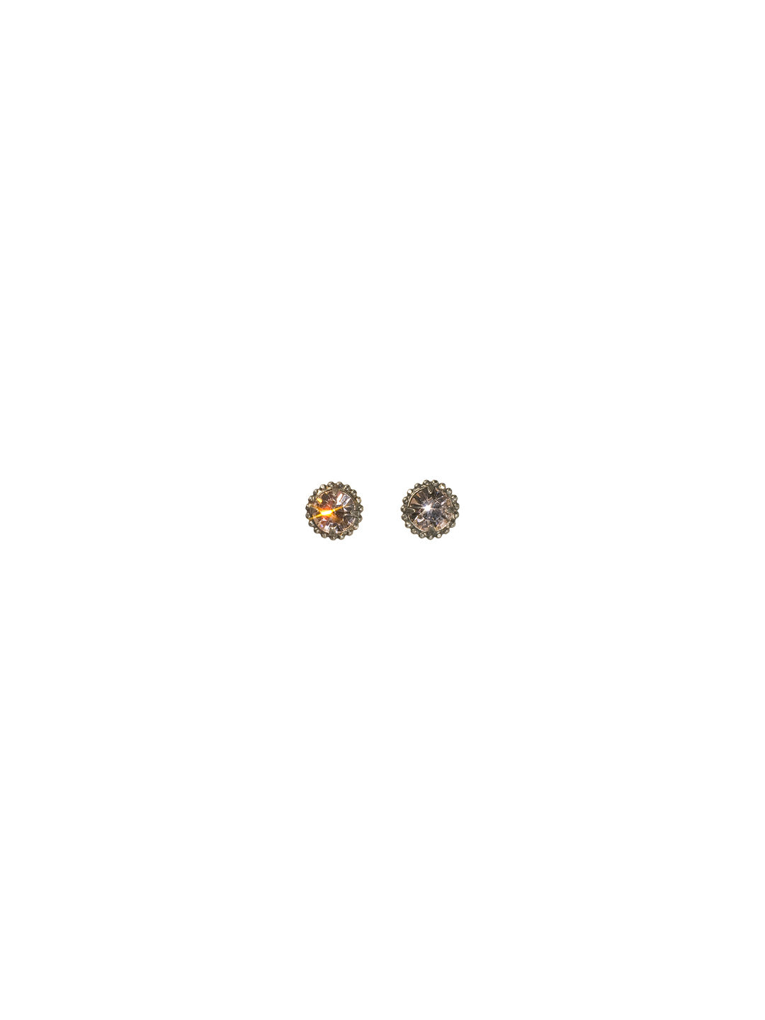 Simplicity Stud Earrings - EBY38ASSNB - <p>A timeless classic, the Simplicity Stud Earrings feature round cut crystals in a variety of colors; accented with a halo of metal beaded detail. Need help picking a stud? <a href="https://www.sorrelli.com/blogs/sisterhood/round-stud-earrings-101-a-rundown-of-sizes-styles-and-sparkle">Check out our size guide!</a> From Sorrelli's Snow Bunny collection in our Antique Silver-tone finish.</p>