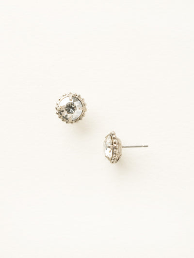 Simplicity Stud Earrings - EBY38ASSSH - <p>A timeless classic, the Simplicity Stud Earrings feature round cut crystals in a variety of colors; accented with a halo of metal beaded detail. Need help picking a stud? <a href="https://www.sorrelli.com/blogs/sisterhood/round-stud-earrings-101-a-rundown-of-sizes-styles-and-sparkle">Check out our size guide!</a> From Sorrelli's Silver Shade collection in our Antique Silver-tone finish.</p>