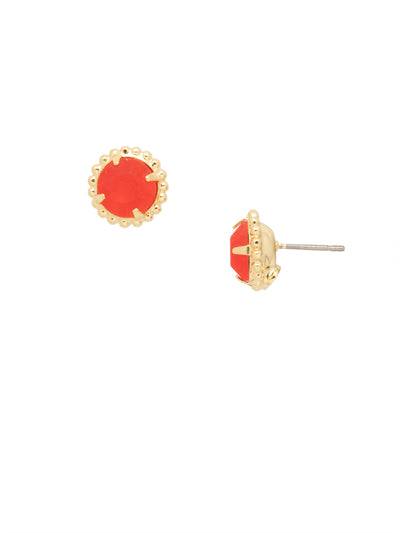 Simplicity Stud Earrings - EBY38BGFIS - <p>A timeless classic, the Simplicity Stud Earrings feature round cut crystals in a variety of colors; accented with a halo of metal beaded detail. Need help picking a stud? <a href="https://www.sorrelli.com/blogs/sisterhood/round-stud-earrings-101-a-rundown-of-sizes-styles-and-sparkle">Check out our size guide!</a> From Sorrelli's Fireside collection in our Bright Gold-tone finish.</p>