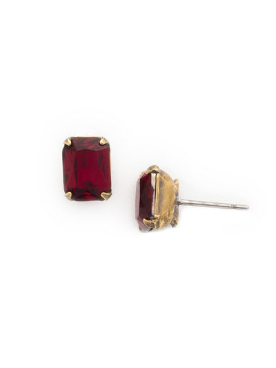 Mini Emerald Cut Stud Earrings - EBY42AGGGA - <p>Simply sophisticated. The mini emerald cut stud earrings can be worn alone or paired with anything for an extra accent to any wardrobe. From Sorrelli's Go Garnet collection in our Antique Gold-tone finish.</p>