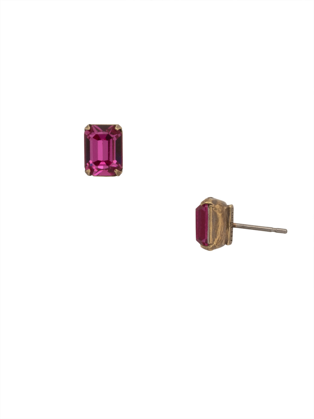 Mini Emerald Cut Stud Earrings - EBY42AGLOG - <p>Simply sophisticated. The mini emerald cut stud earrings can be worn alone or paired with anything for an extra accent to any wardrobe. From Sorrelli's Looking Glass collection in our Antique Gold-tone finish.</p>