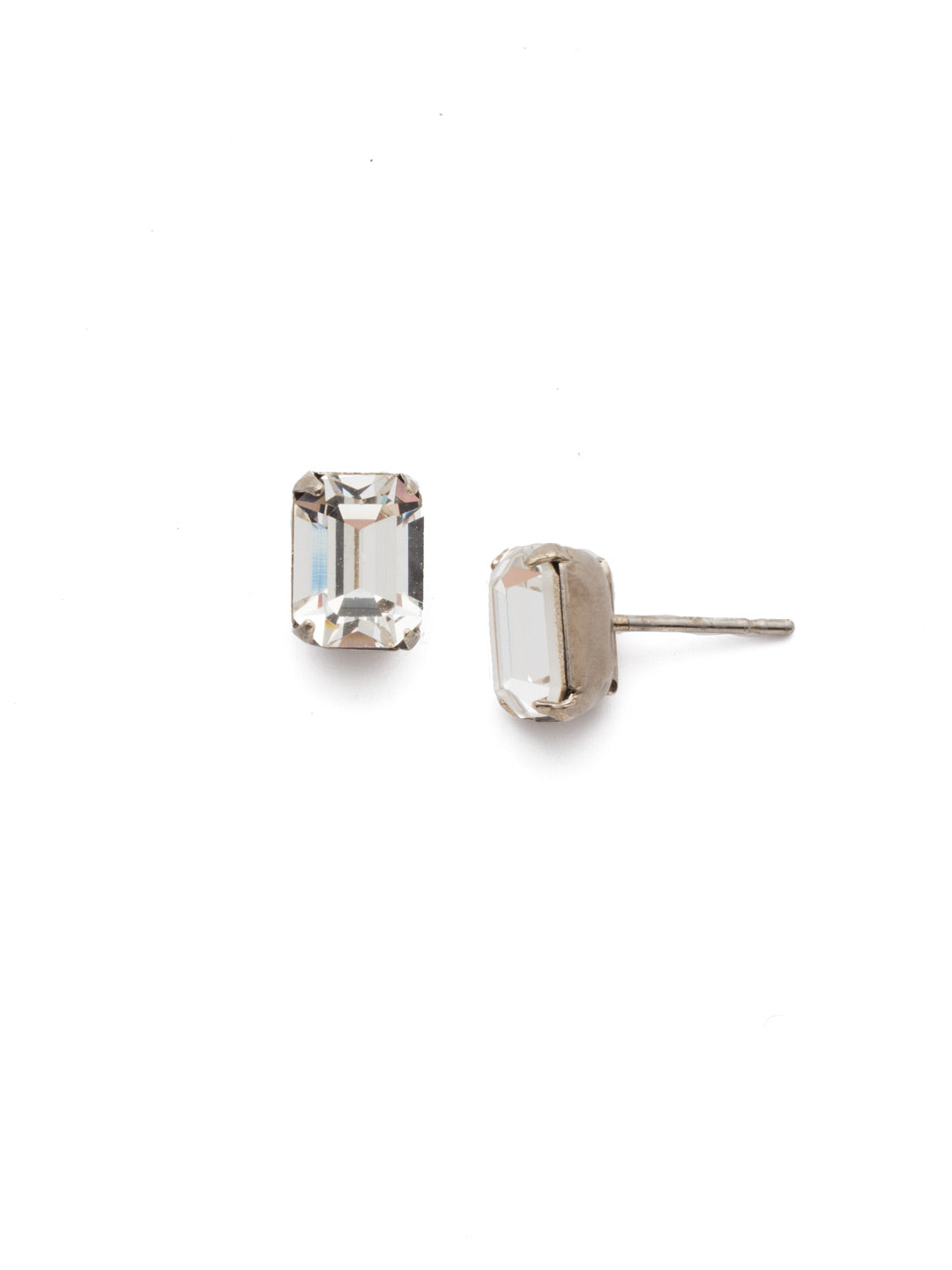 Mini Emerald Cut Stud Earrings - EBY42ASCRY - <p>Simply sophisticated. The mini emerald cut stud earrings can be worn alone or paired with anything for an extra accent to any wardrobe. From Sorrelli's Crystal collection in our Antique Silver-tone finish.</p>