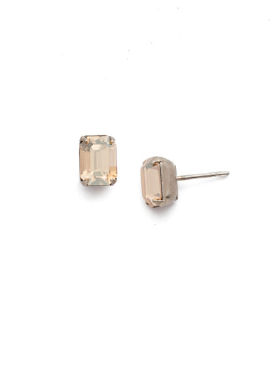 Mini Emerald Cut Stud Earrings - EBY42ASDCH - Simply sophisticated. The mini emerald cut stud earrings can be worn alone or paired with anything for an extra accent to any wardrobe. From Sorrelli's Dark Champagne collection in our Antique Silver-tone finish.