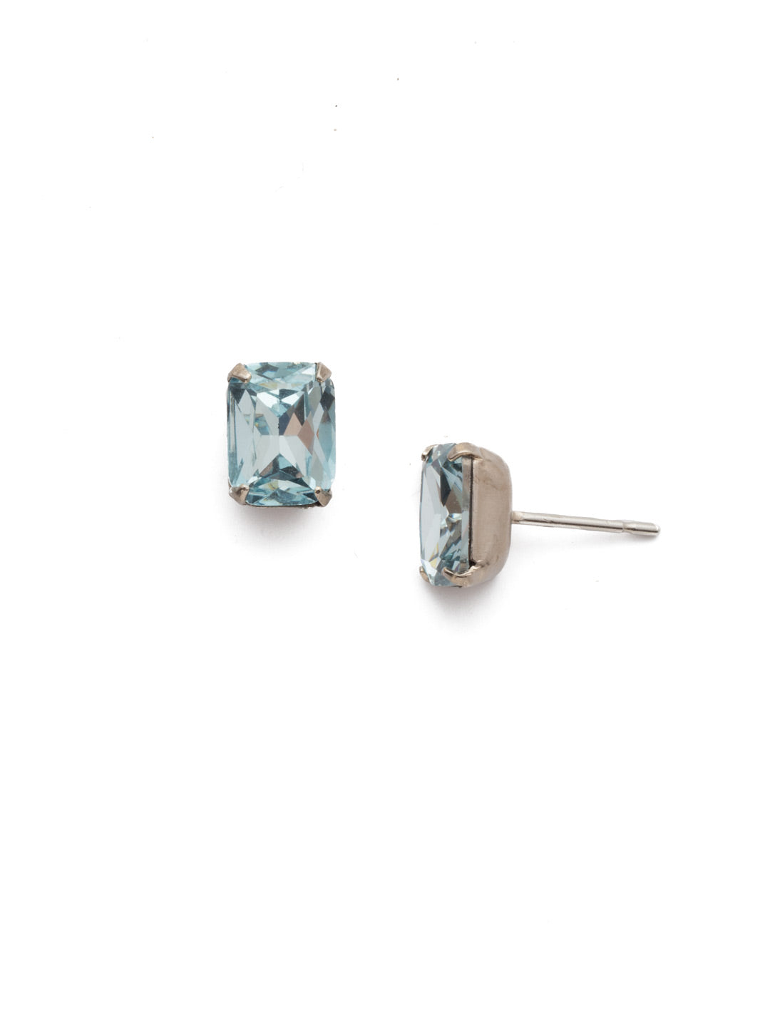 Mini Emerald Cut Stud Earrings - EBY42ASLAQ - <p>Simply sophisticated. The mini emerald cut stud earrings can be worn alone or paired with anything for an extra accent to any wardrobe. From Sorrelli's Light Aqua collection in our Antique Silver-tone finish.</p>
