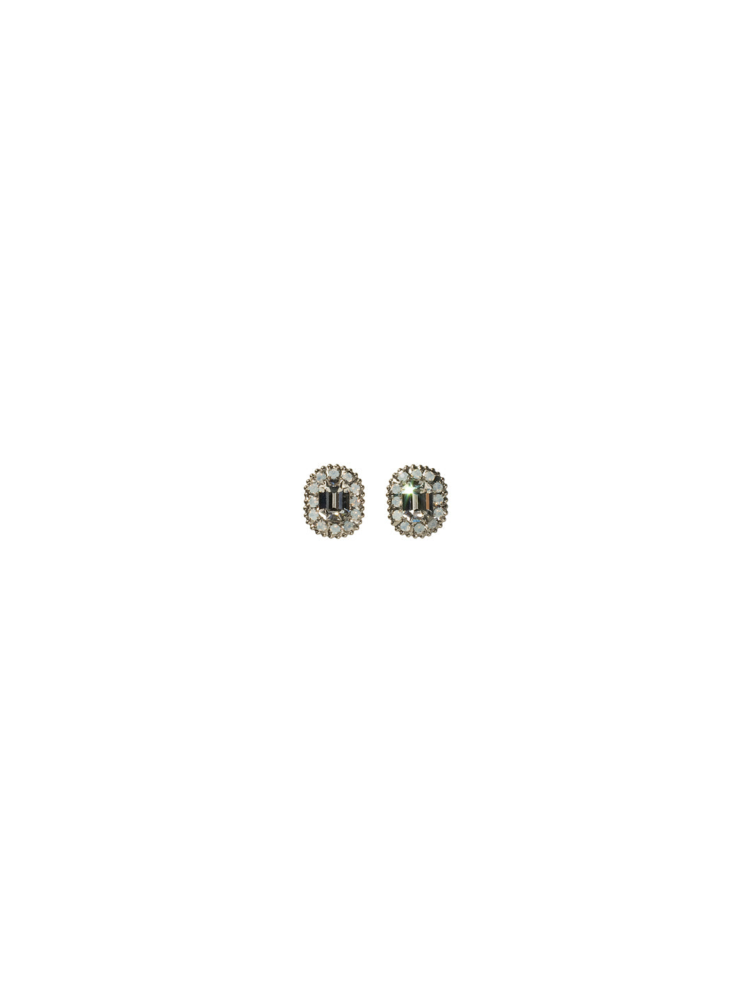 Petite Crystal Stud Earring - EBZ40ASWBR - <p>A classic Sorrelli earring with a rhinestone edging. From Sorrelli's White Bridal collection in our Antique Silver-tone finish.</p>