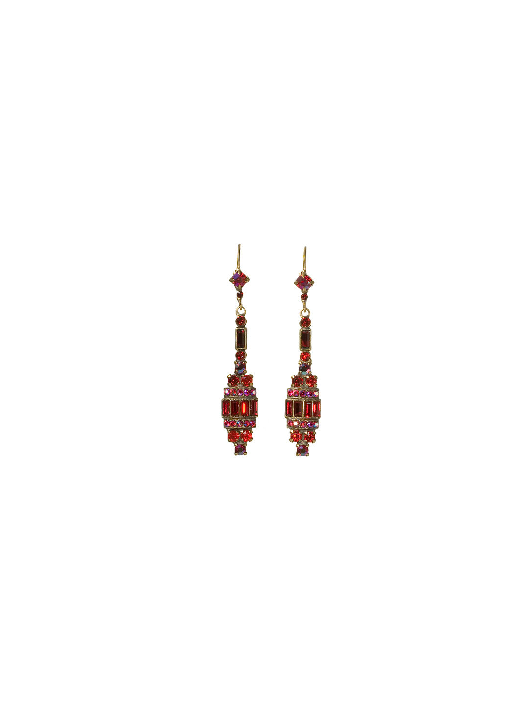 Glamorous Linear Crystal and Baguette Drop Earring - EBZ44AGCB