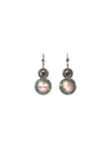 Double Circle with Rhinestone Edging Drop Earring