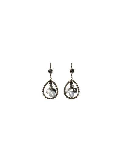 Stunning Beaded Teardrop Earring - ECE26GMMMO -  From Sorrelli's Midnight Moon collection in our Gun Metal finish.