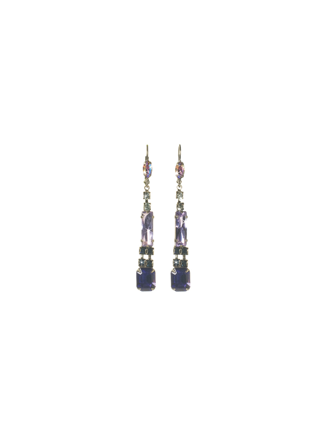 Linear Crystal Dangle Earrings - ECE3ASHY