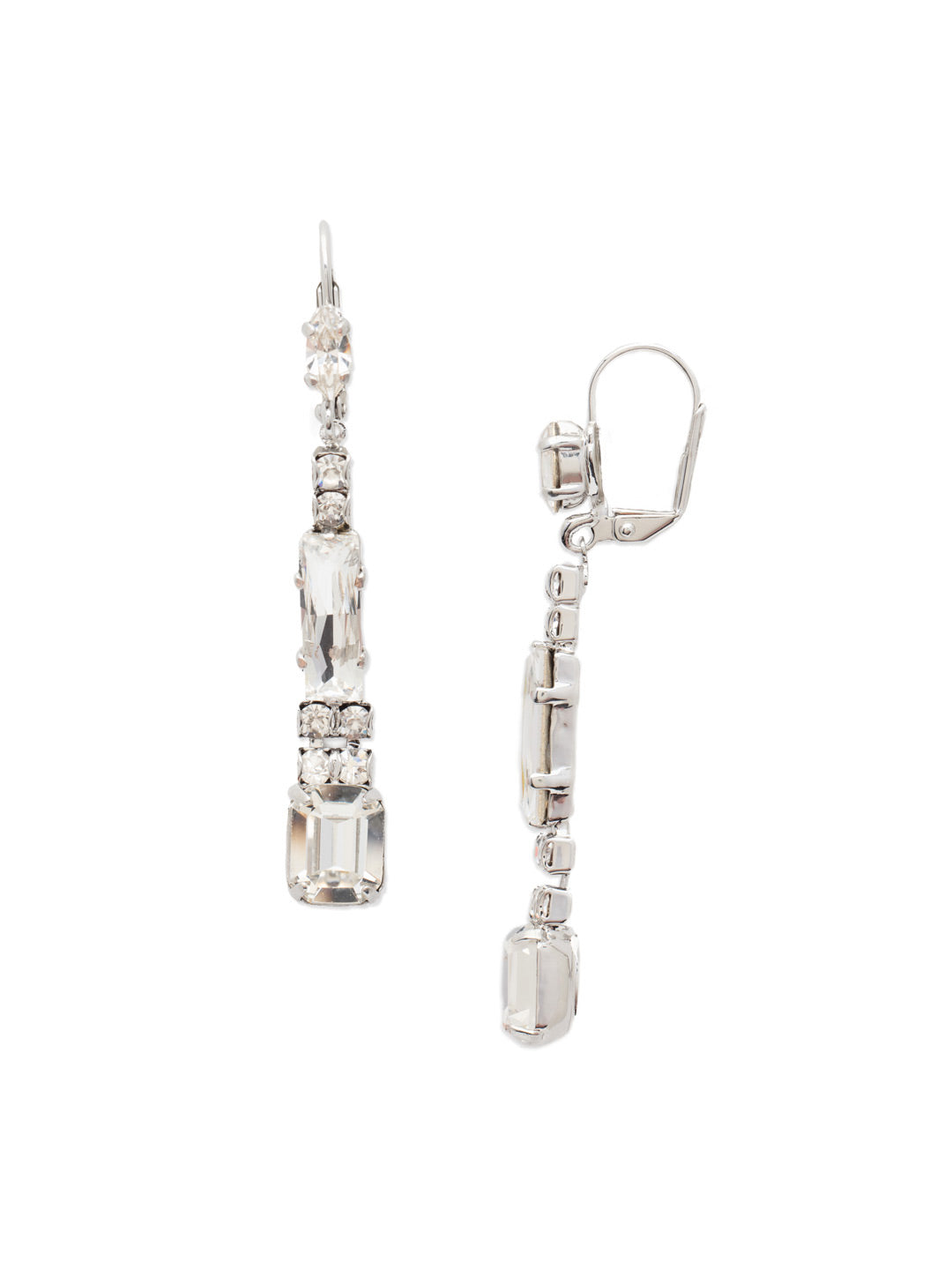 Linear Crystal Dangle Earrings - ECE3PDCRY