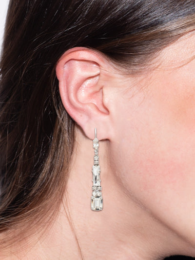 Linear Crystal Dangle Earrings - ECE3PDCRY