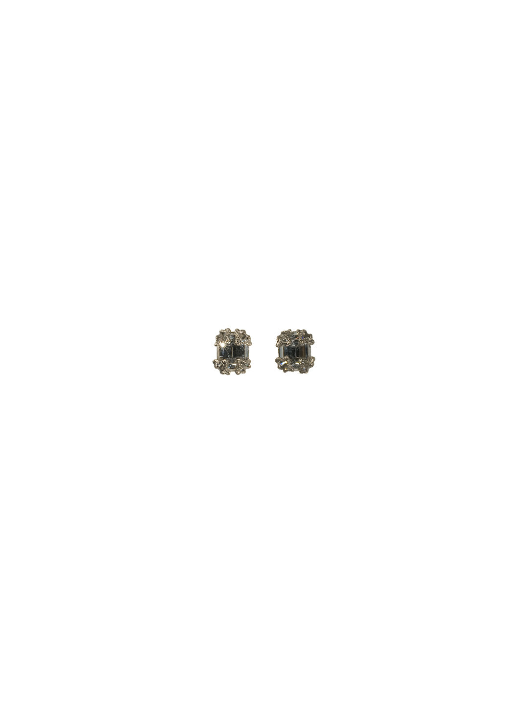 Antique-Inspired Emerald Cut Button Earring - ECF11ASSNB - <p>This cute-as-a-button style features a simple emerald cut crustal highlighted by a delicate, detailed setting. From Sorrelli's Snow Bunny collection in our Antique Silver-tone finish.</p>