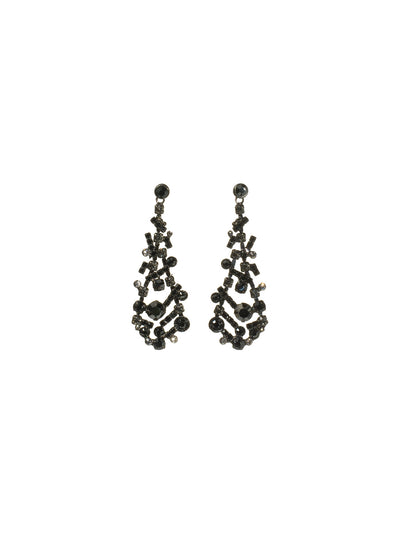 Abstract Crystal Cluster Earring Dangle Earrings - ECF38GMMMO - A classic Sorrelli style to make a statement or wear everyday. From Sorrelli's Midnight Moon collection in our Gun Metal finish.