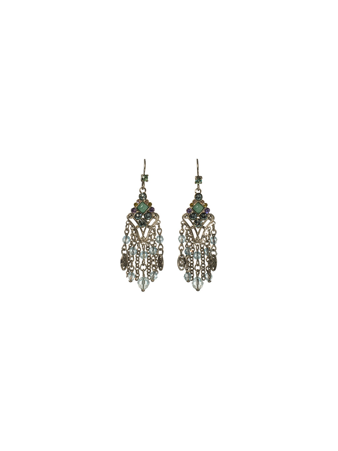Crystal Fringe Earring - ECG29ASRW -  From Sorrelli's Running Water collection in our Antique Silver-tone finish.