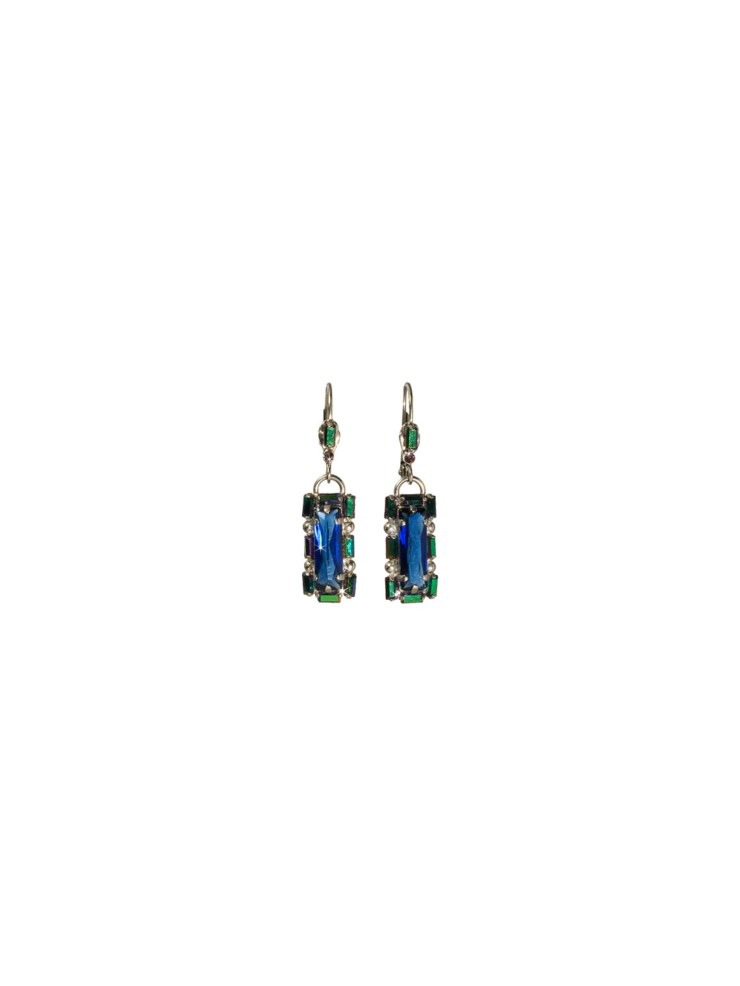 Long Baguette Drop Earring - ECK12ASEMC - Sparkle with this art deco dangle earring.