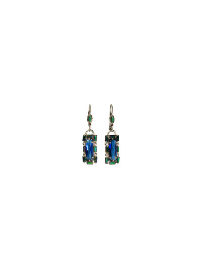 Long Baguette Drop Earring - ECK12ASEMC - Sparkle with this art deco dangle earring.