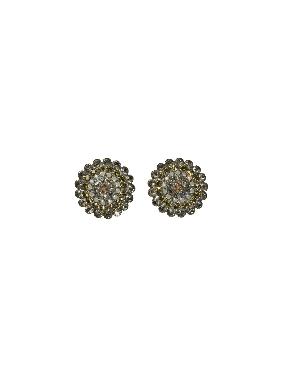 Crystal Target Clip Earring Stud Earrings - ECK1CASCJ - A classic Sorrelli style to make a statement or wear everyday. From Sorrelli's Concrete Jungle collection in our Antique Silver-tone finish.