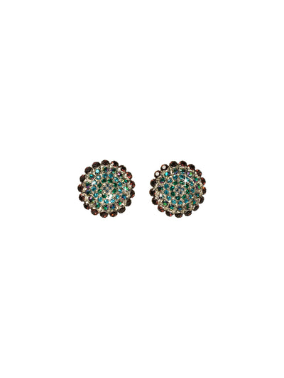 Crystal Target Clip Earring Stud Earrings - ECK1CASEMC - A classic Sorrelli style to make a statement or wear everyday. From Sorrelli's Emerald City collection in our Antique Silver-tone finish.