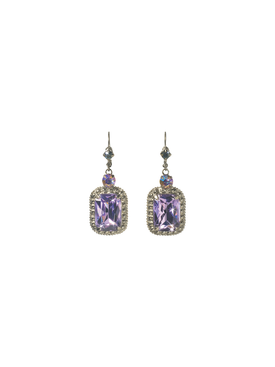 Emerald Cut Deco Earring - ECK49ASHY -  From Sorrelli's Hydrangea collection in our Antique Silver-tone finish.