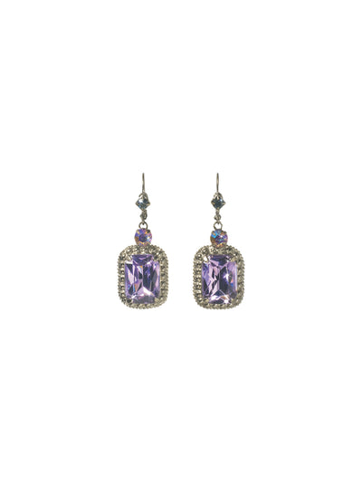 Emerald Cut Deco Earring - ECK49ASHY -  From Sorrelli's Hydrangea collection in our Antique Silver-tone finish.