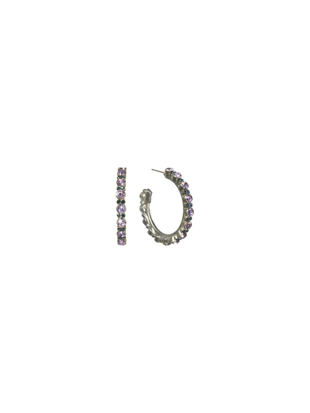 Stone-Studded Hoop Earring - ECL2ASHY