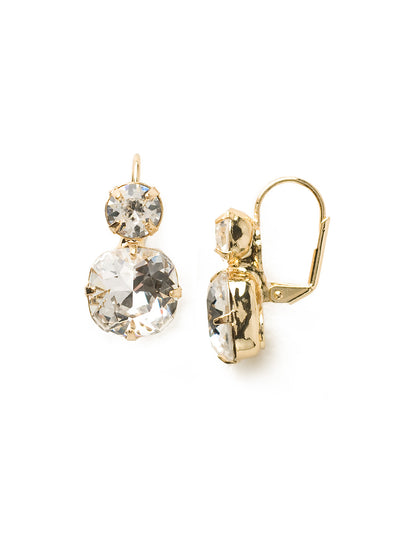 On The Edge Dangle Earrings - ECL4BGCRY - <p>It's simple - round and cushion cut crystals on a french wire earring. These earrings go with anything! You can rest easy knowing you have the perfect go-to pair of earrings in your jewelry box. From Sorrelli's Crystal collection in our Bright Gold-tone finish.</p>
