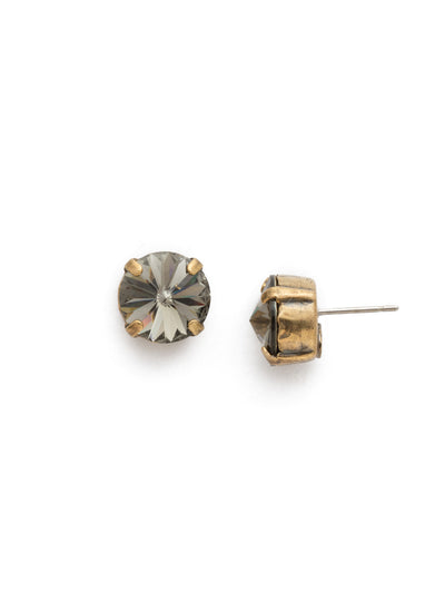 London Stud Earrings - ECM14AGBD - Everyone needs a great pair of studs. Add some classic sparkle to any occasion with these stud earrings. From Sorrelli's Black Diamond collection in our Antique Gold-tone finish.
