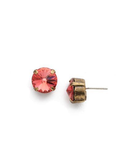 London Stud Earrings - ECM14AGCRL - <p>Everyone needs a great pair of studs. Add some classic sparkle to any occasion with these stud earrings. Need help picking a stud? <a href="https://www.sorrelli.com/blogs/sisterhood/round-stud-earrings-101-a-rundown-of-sizes-styles-and-sparkle">Check out our size guide!</a> From Sorrelli's Coral collection in our Antique Gold-tone finish.</p>