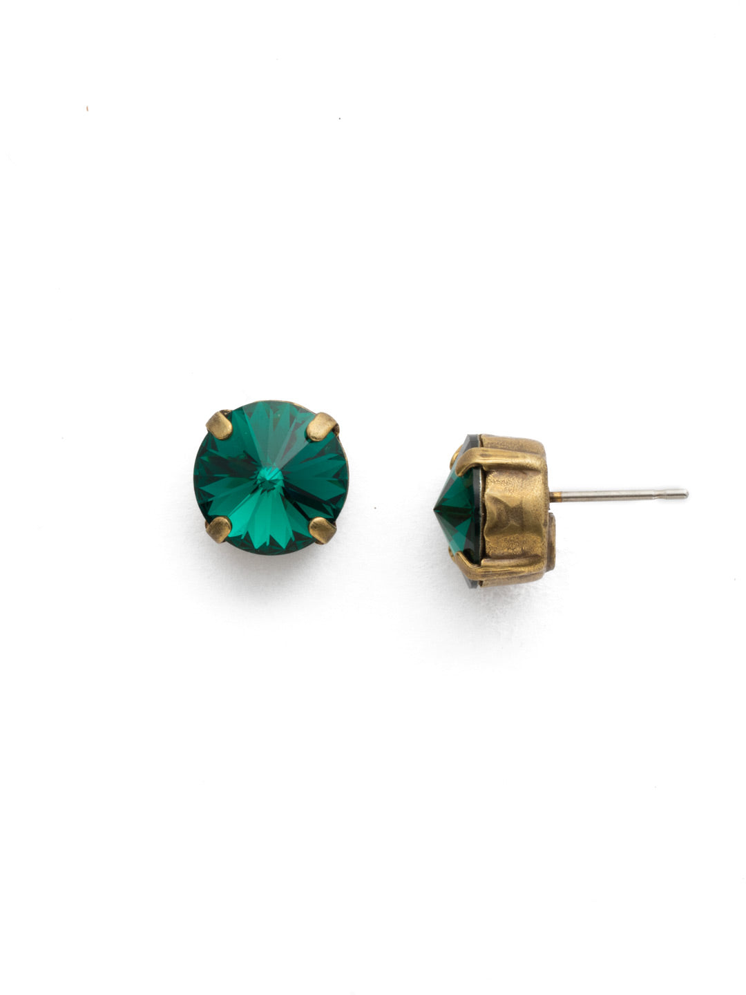 London Stud Earrings - ECM14AGEME - <p>Everyone needs a great pair of studs. Add some classic sparkle to any occasion with these stud earrings. Need help picking a stud? <a href="https://www.sorrelli.com/blogs/sisterhood/round-stud-earrings-101-a-rundown-of-sizes-styles-and-sparkle">Check out our size guide!</a> From Sorrelli's Emerald collection in our Antique Gold-tone finish.</p>