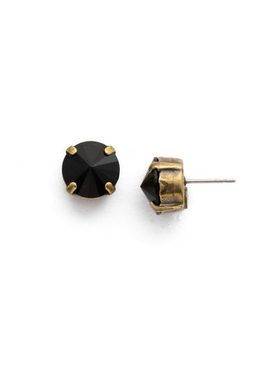 London Stud Earrings - ECM14AGJET - <p>Everyone needs a great pair of studs. Add some classic sparkle to any occasion with these stud earrings. Need help picking a stud? <a href="https://www.sorrelli.com/blogs/sisterhood/round-stud-earrings-101-a-rundown-of-sizes-styles-and-sparkle">Check out our size guide!</a> From Sorrelli's Jet collection in our Antique Gold-tone finish.</p>
