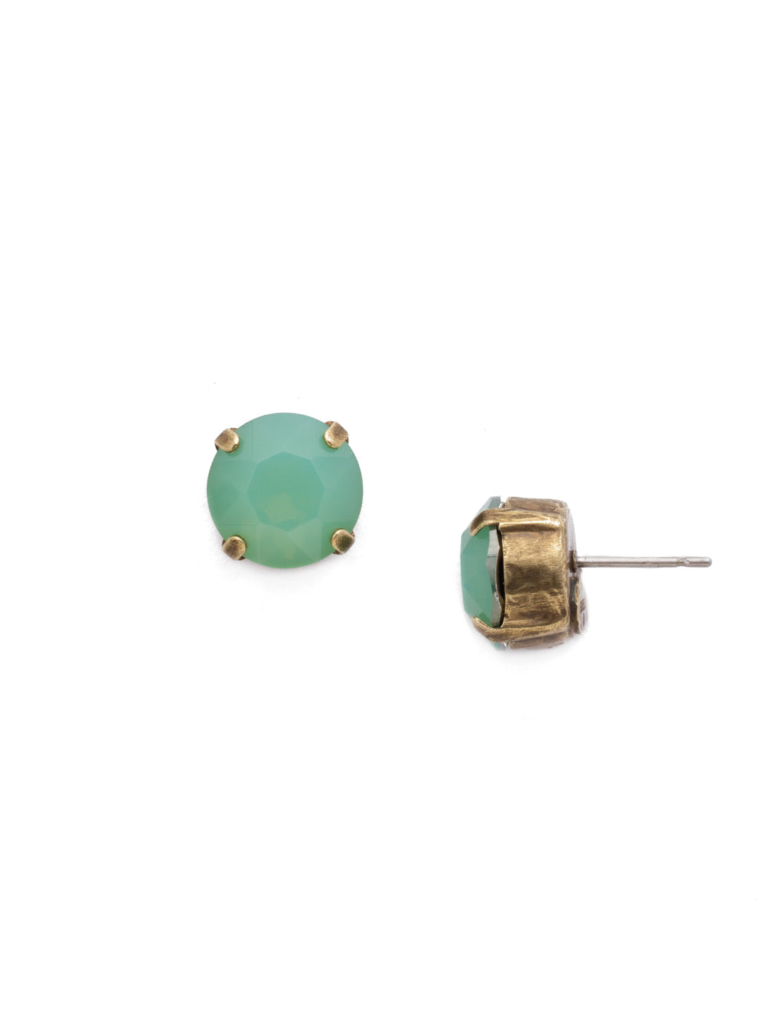 London Stud Earrings - ECM14AGPAC - <p>Everyone needs a great pair of studs. Add some classic sparkle to any occasion with these stud earrings. Need help picking a stud? <a href="https://www.sorrelli.com/blogs/sisterhood/round-stud-earrings-101-a-rundown-of-sizes-styles-and-sparkle">Check out our size guide!</a> From Sorrelli's Pacific Opal collection in our Antique Gold-tone finish.</p>
