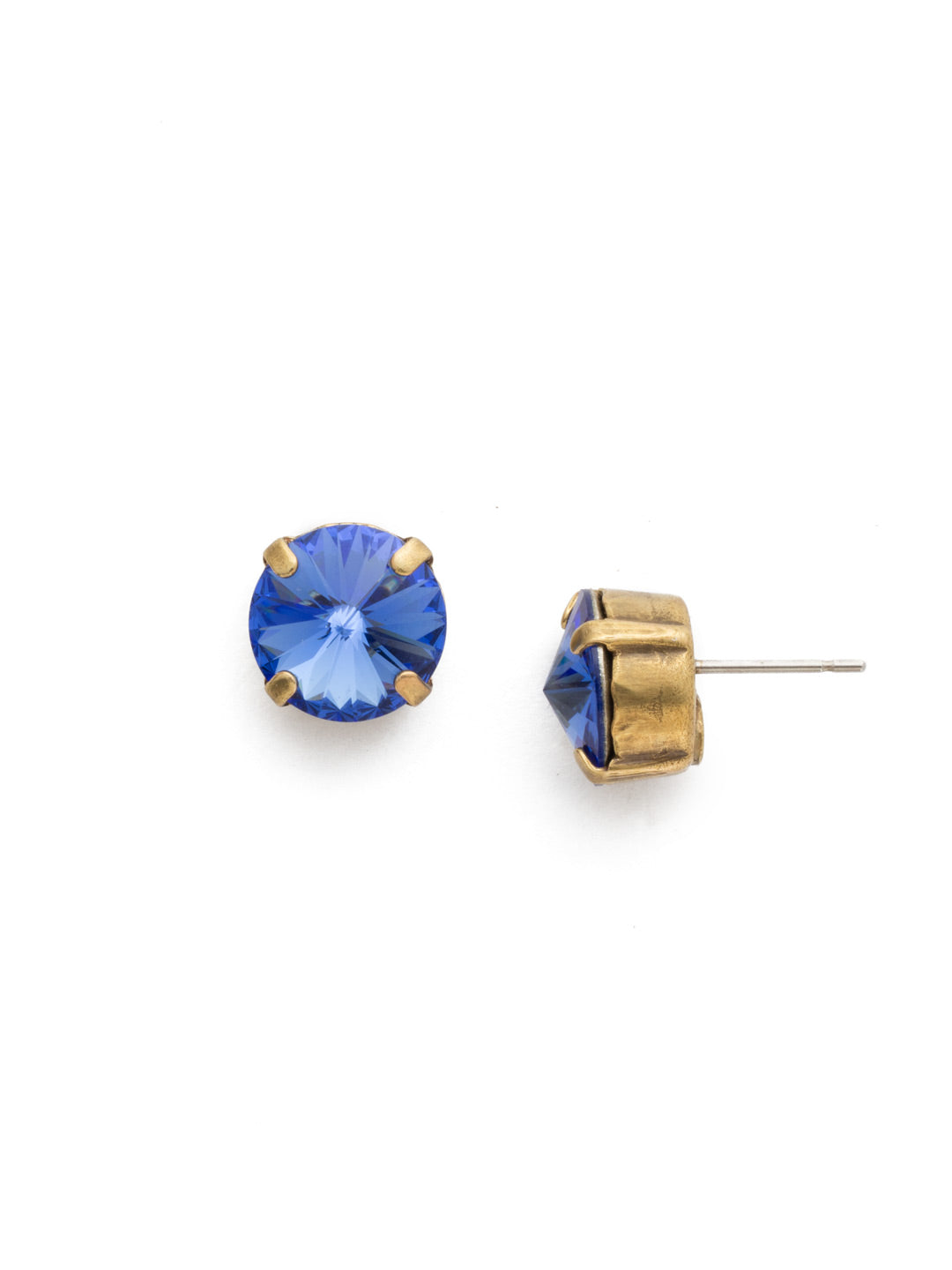 London Stud Earrings - ECM14AGSAP - <p>Everyone needs a great pair of studs. Add some classic sparkle to any occasion with these stud earrings. Need help picking a stud? <a href="https://www.sorrelli.com/blogs/sisterhood/round-stud-earrings-101-a-rundown-of-sizes-styles-and-sparkle">Check out our size guide!</a> From Sorrelli's Sapphire collection in our Antique Gold-tone finish.</p>