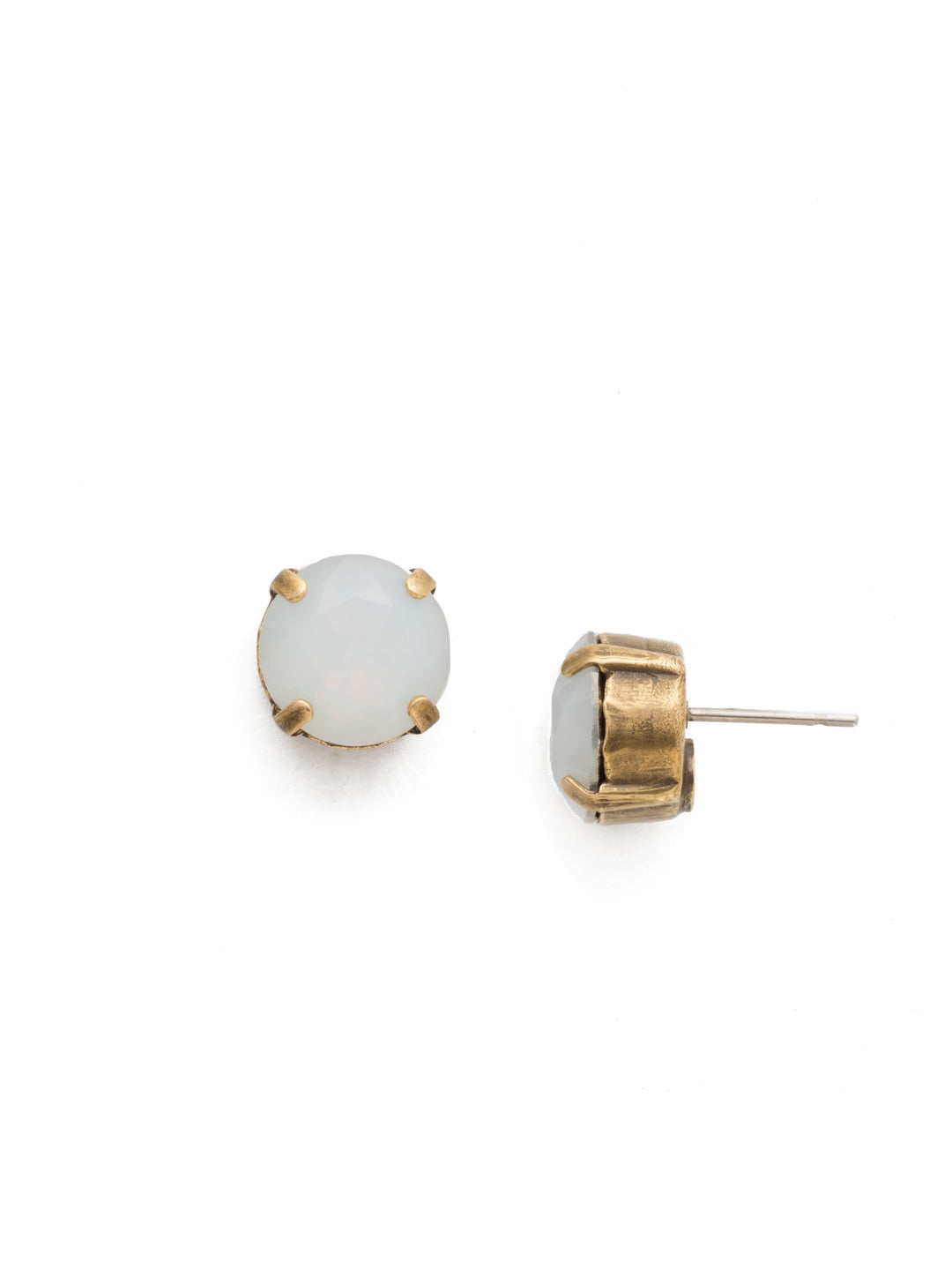 London Stud Earrings - ECM14AGWO - <p>Everyone needs a great pair of studs. Add some classic sparkle to any occasion with these stud earrings. Need help picking a stud? <a href="https://www.sorrelli.com/blogs/sisterhood/round-stud-earrings-101-a-rundown-of-sizes-styles-and-sparkle">Check out our size guide!</a> From Sorrelli's White Opal collection in our Antique Gold-tone finish.</p>