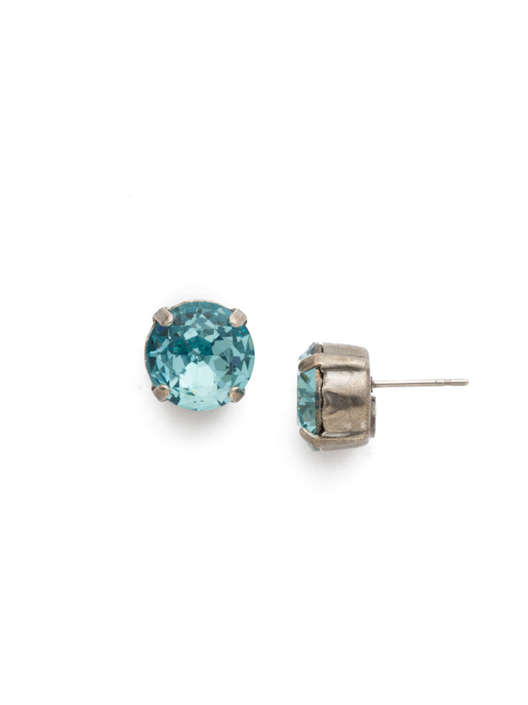 London Stud Earrings - ECM14ASAQU - <p>Everyone needs a great pair of studs. Add some classic sparkle to any occasion with these stud earrings. Need help picking a stud? <a href="https://www.sorrelli.com/blogs/sisterhood/round-stud-earrings-101-a-rundown-of-sizes-styles-and-sparkle">Check out our size guide!</a> From Sorrelli's Aquamarine collection in our Antique Silver-tone finish.</p>
