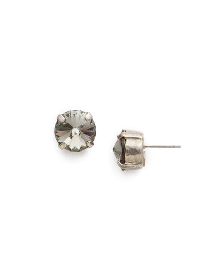 London Stud Earrings - ECM14ASBD - <p>Everyone needs a great pair of studs. Add some classic sparkle to any occasion with these stud earrings. Need help picking a stud? <a href="https://www.sorrelli.com/blogs/sisterhood/round-stud-earrings-101-a-rundown-of-sizes-styles-and-sparkle">Check out our size guide!</a> From Sorrelli's Black Diamond collection in our Antique Silver-tone finish.</p>