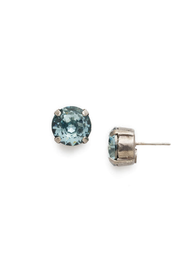 London Stud Earrings - ECM14ASLAQ - <p>Everyone needs a great pair of studs. Add some classic sparkle to any occasion with these stud earrings. Need help picking a stud? <a href="https://www.sorrelli.com/blogs/sisterhood/round-stud-earrings-101-a-rundown-of-sizes-styles-and-sparkle">Check out our size guide!</a> From Sorrelli's Light Aqua collection in our Antique Silver-tone finish.</p>